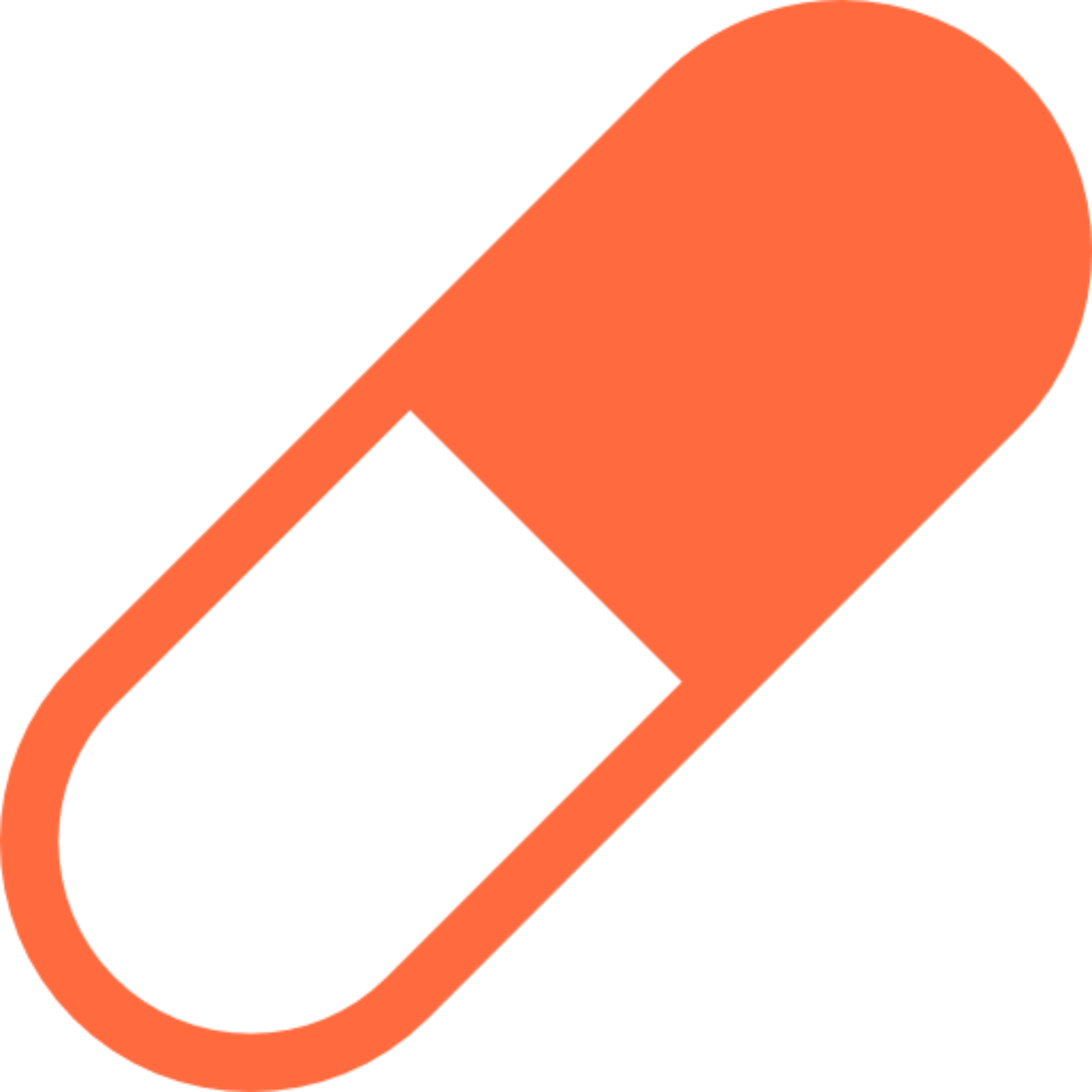 Simplified orange pill illustration